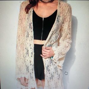 Adorable lace cream cardigan!